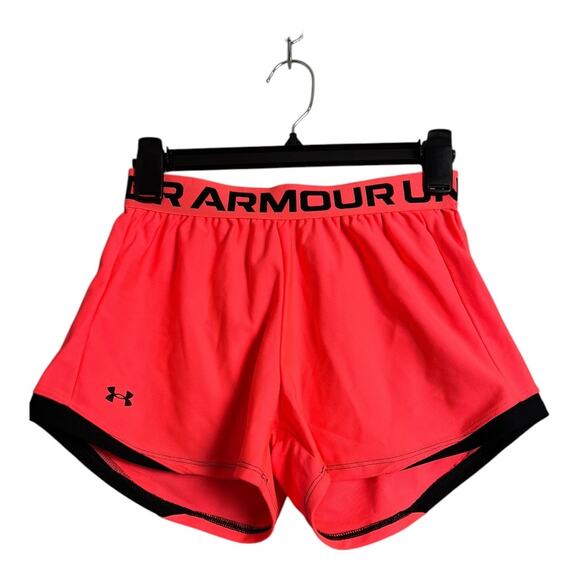 UA Under Armour Athletic Shorts Workout Gym Running Yoga Sports Pink XS - Picture 1 of 4